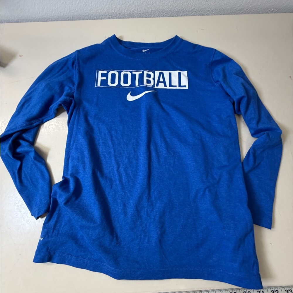 Nike Kids Blue Long Sleeve Football Tee